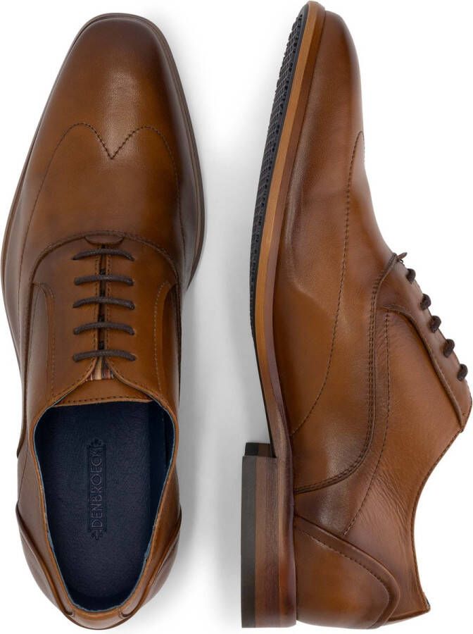 DenBroeck Platt St. Nette lage heren veterschoenen Cognac Bruin leer