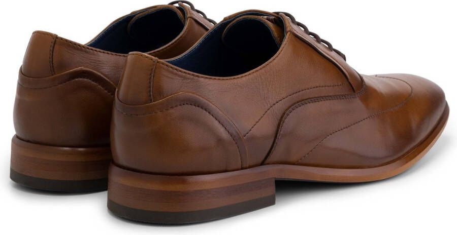 DenBroeck Platt St. Nette lage heren veterschoenen Cognac Bruin leer