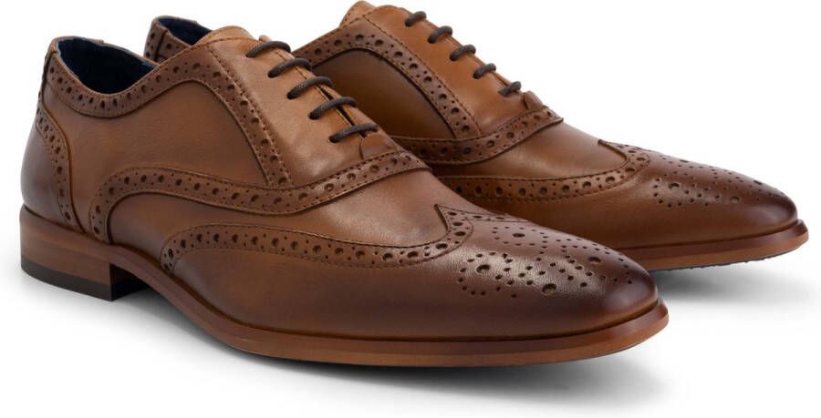 DenBroeck State St. Nette lage heren veterschoenen Broques mannen Cognac Bruin leer