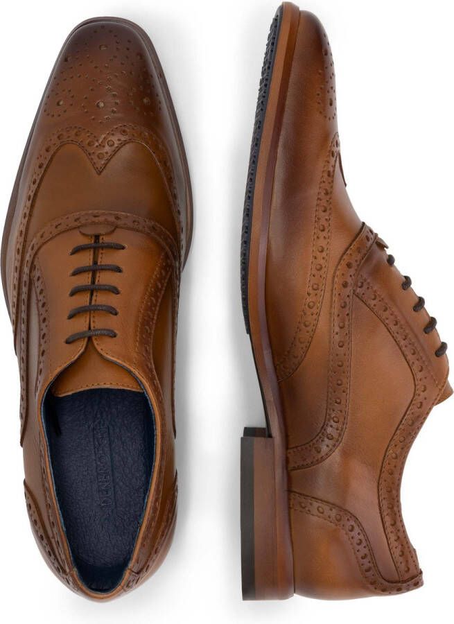 DenBroeck State St. Nette lage heren veterschoenen Broques mannen Cognac Bruin leer