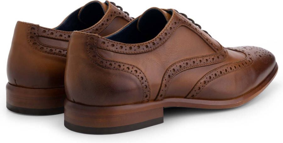 DenBroeck State St. Nette lage heren veterschoenen Broques mannen Cognac Bruin leer