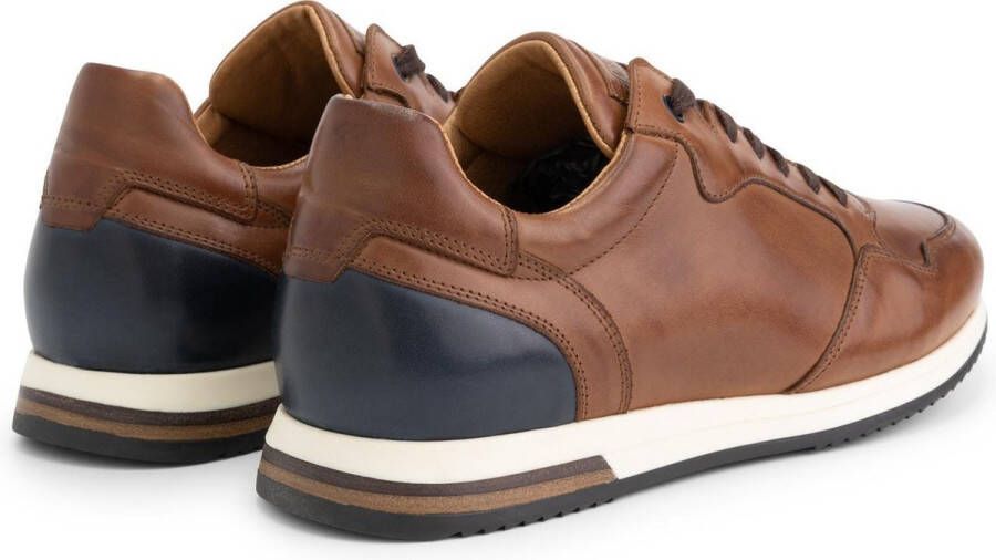 DEN BROECK DenBroeck Waydell St. Leren herensneakers Cognac Bruin Leer