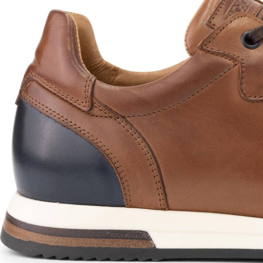 DEN BROECK DenBroeck Waydell St. Leren herensneakers Cognac Bruin Leer