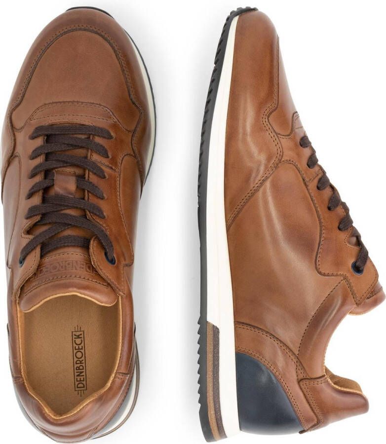 DEN BROECK DenBroeck Waydell St. Leren herensneakers Cognac Bruin Leer