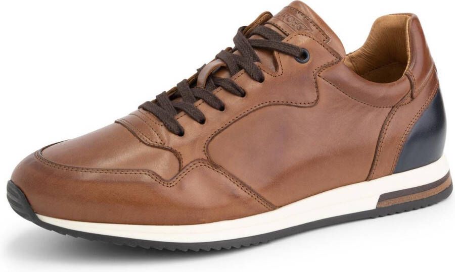 DEN BROECK DenBroeck Waydell St. Leren herensneakers Cognac Bruin Leer