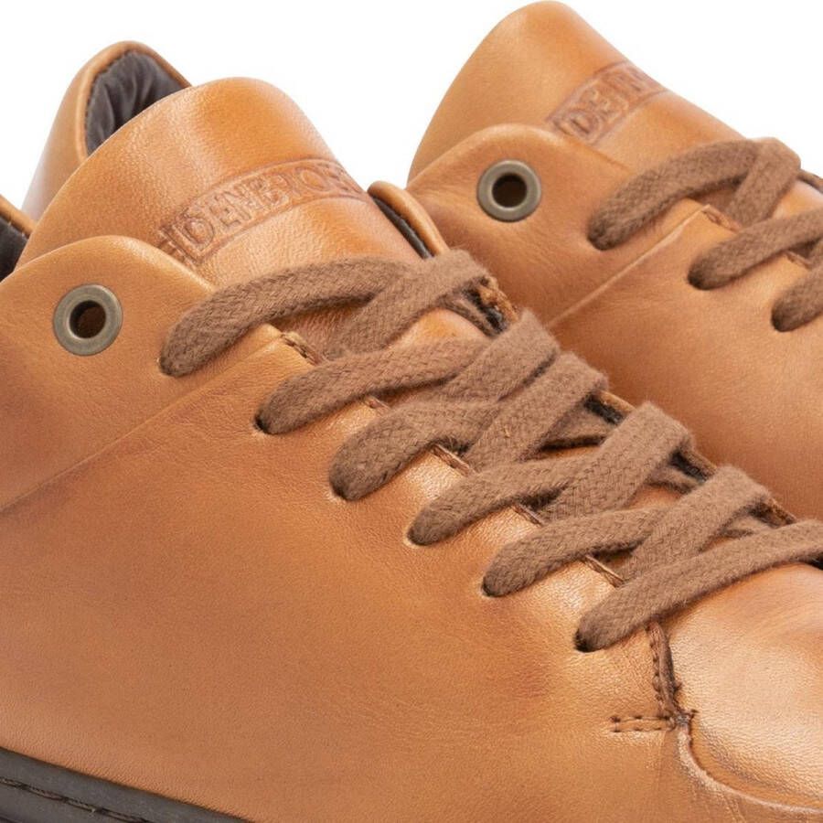 DEN BROECK DenBroeck Wayne St. Leren herensneakers Cognac Bruin Leer