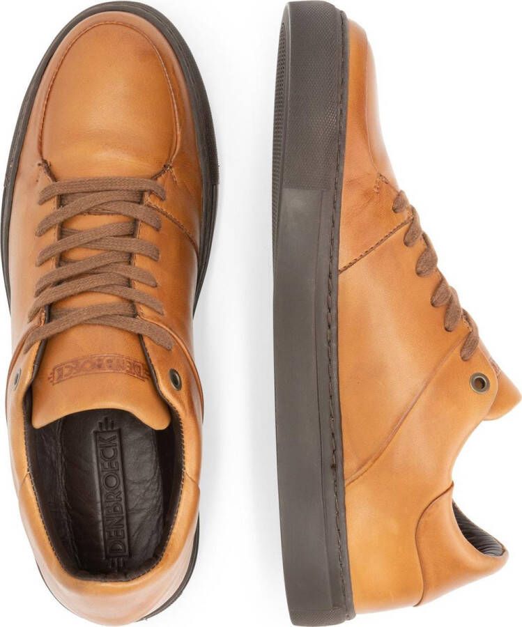 DEN BROECK DenBroeck Wayne St. Leren herensneakers Cognac Bruin Leer