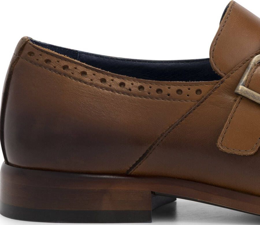 DenBroeck Whitehall St. Nette lage gespschoenen heren Broques mannen Cognac Bruin leer