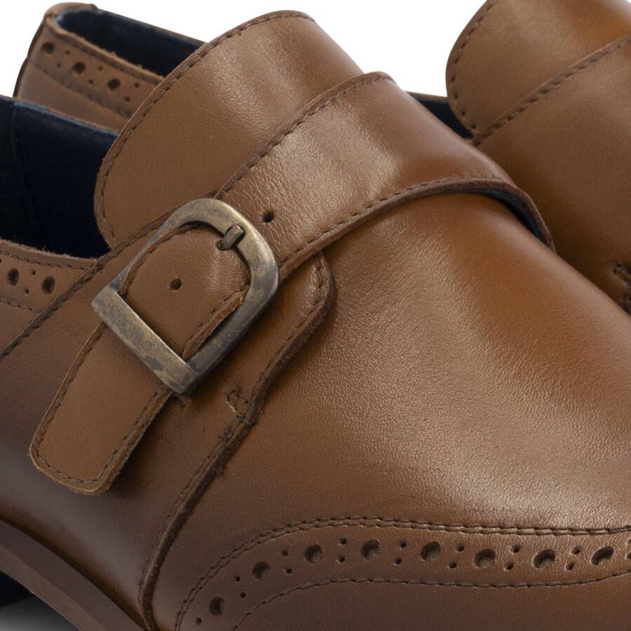 DenBroeck Whitehall St. Nette lage gespschoenen heren Broques mannen Cognac Bruin leer