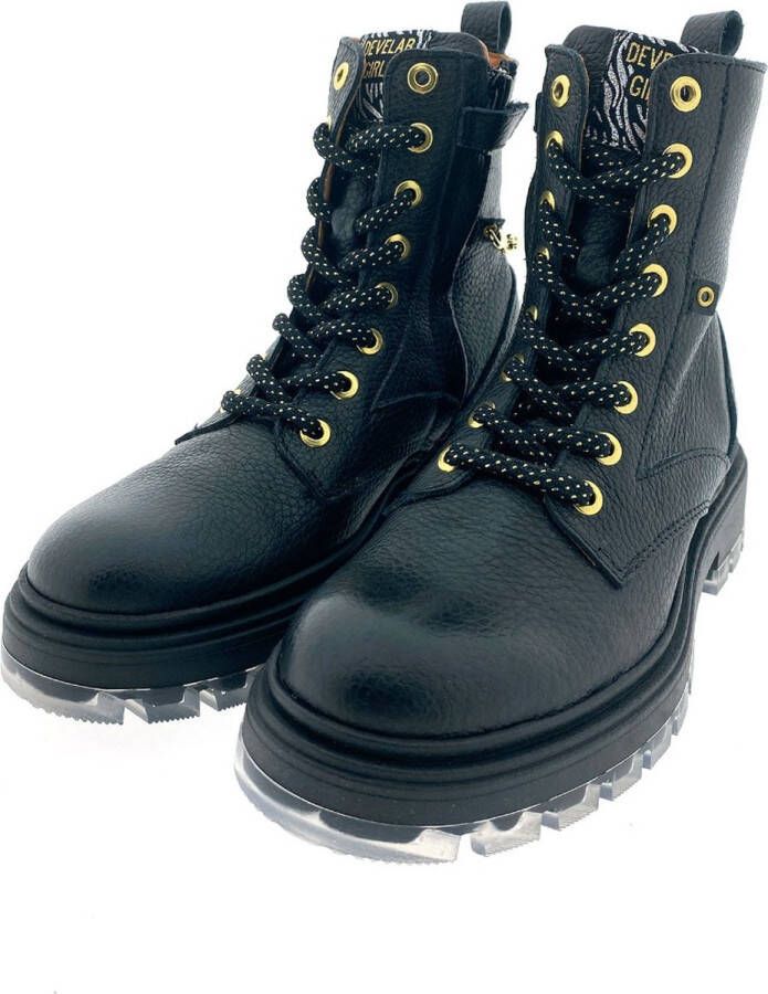 Develab 41444 Veterboots Laarzen Met Veters Meisjes Zwart