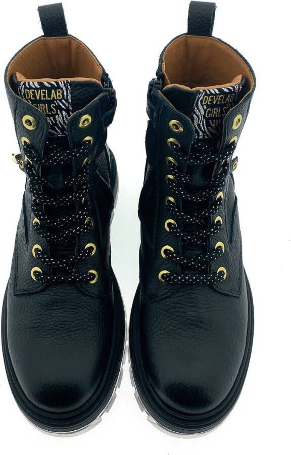 Develab 41444 Veterboots Laarzen Met Veters Meisjes Zwart