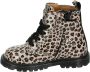 Develab 42102 lakleren veterboots met panterprint oudroze - Thumbnail 15