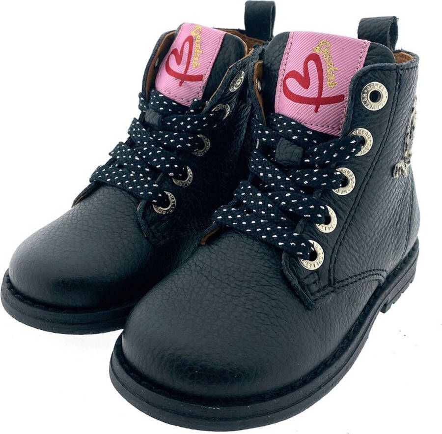 Develab 42658 Veterboots Laarzen Met Veters Meisjes Kids Zwart - Foto 14