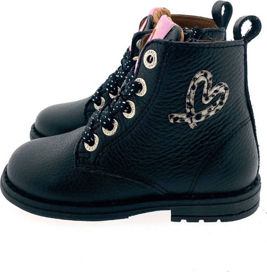 Develab 42658 Veterboots Laarzen Met Veters Meisjes Kids Zwart - Foto 9