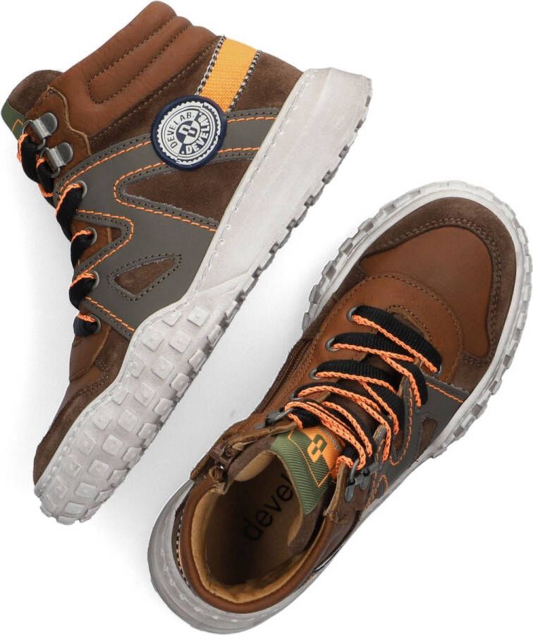 Develab 45687 Hoge sneakers Leren Sneaker Jongens Cognac