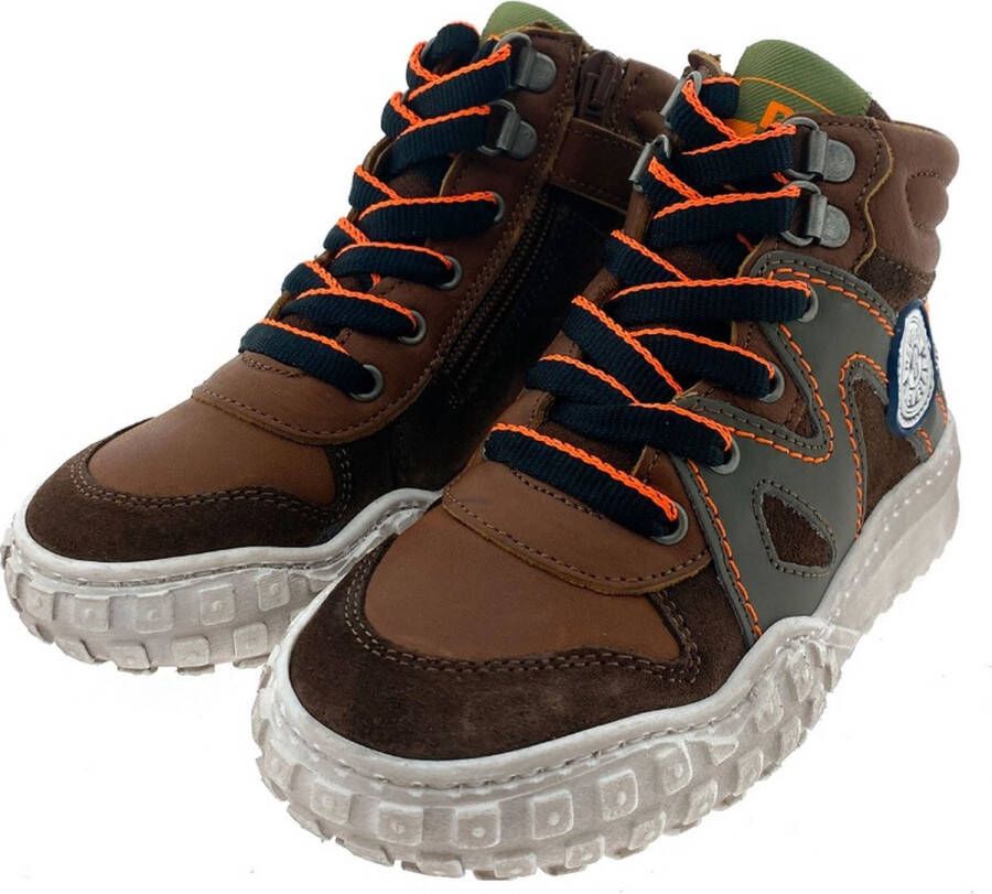 Develab 45687 Hoge sneakers Leren Sneaker Jongens Cognac