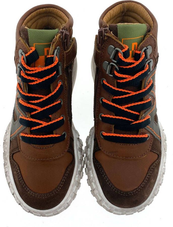 Develab 45687 Hoge sneakers Leren Sneaker Jongens Cognac