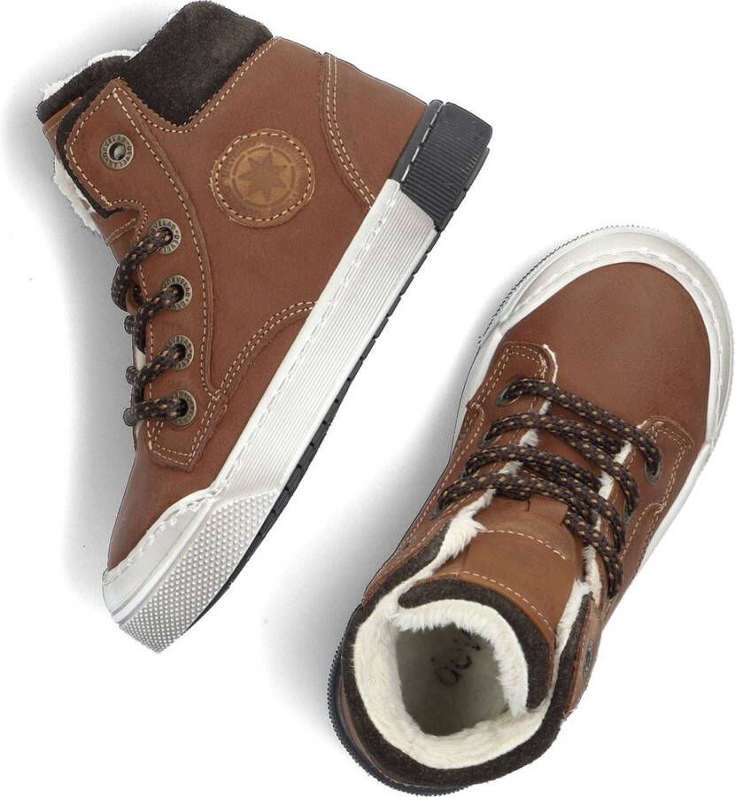 Develab 46163 Hoge sneakers Leren Sneaker Jongens Kids Cognac - Foto 6