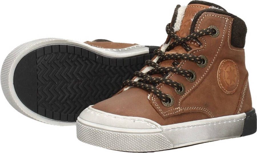 Develab 46163 Hoge sneakers Leren Sneaker Jongens Kids Cognac - Foto 8