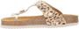 Develab 48202 leren teenslippers met panterprint beige goud - Thumbnail 8