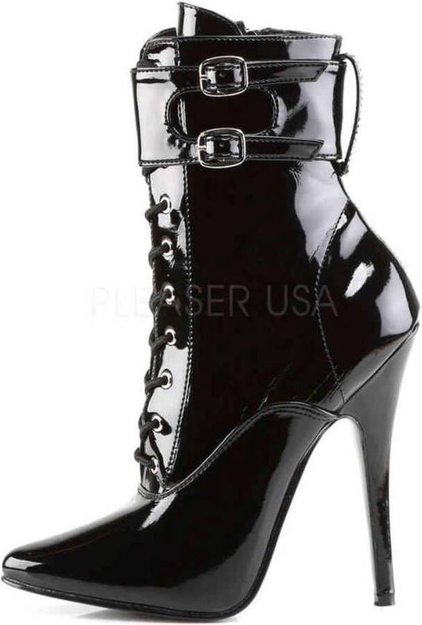 Devious DOMINA-1023 Enkellaars Paaldans schoenen 44 Shoes Zwart