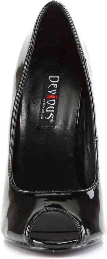 Devious DOMINA-212 Hoge hakken Paaldans schoenen 47 Shoes Zwart
