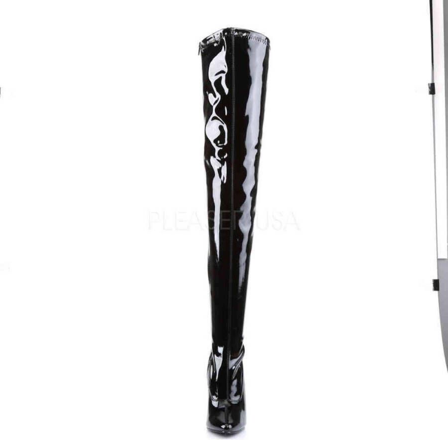 Devious = | DOMINA 3000 | 6 Plain Stretch Thigh Boot Side Zip - Foto 2