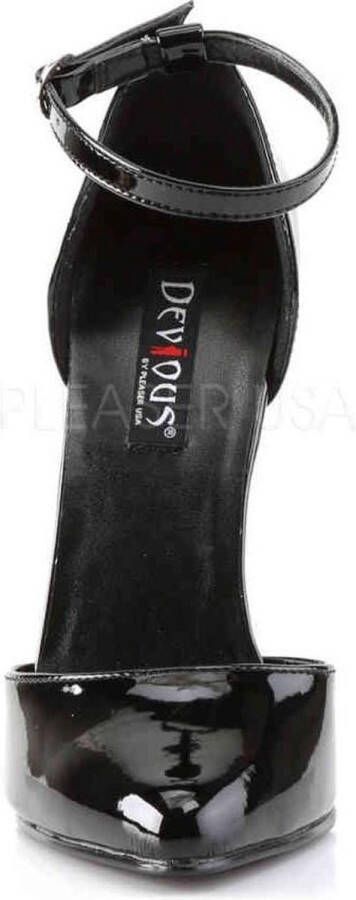Devious DOMINA-402 Hoge hakken Paaldans schoenen 45 Shoes Zwart