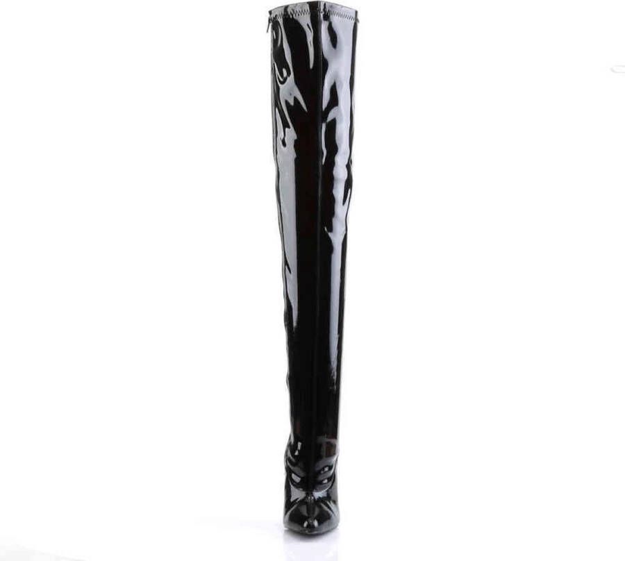 Devious Overknee Laarzen DAGGER-3000 Paaldans schoenen Zwart