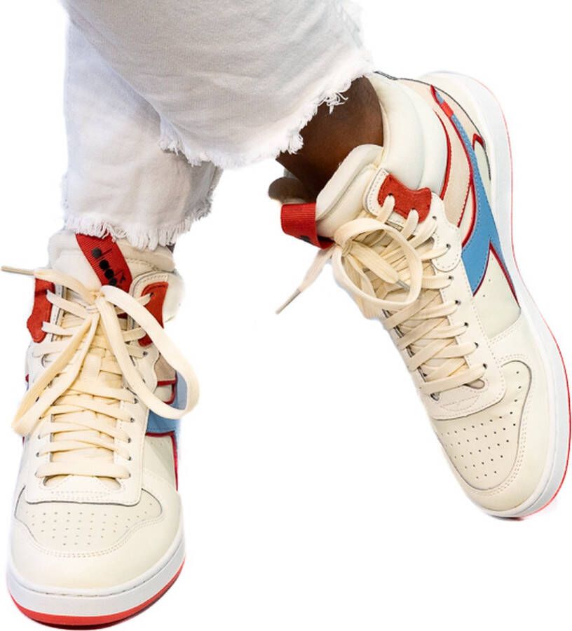 Diadora Magic Basket Mid Label Woman Sneakers Leren Sneaker Wit