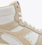 Retro Sneaker Magic Basket Mid Woman Hoge sneakers Leren Sneaker Dames Wit - Thumbnail 5