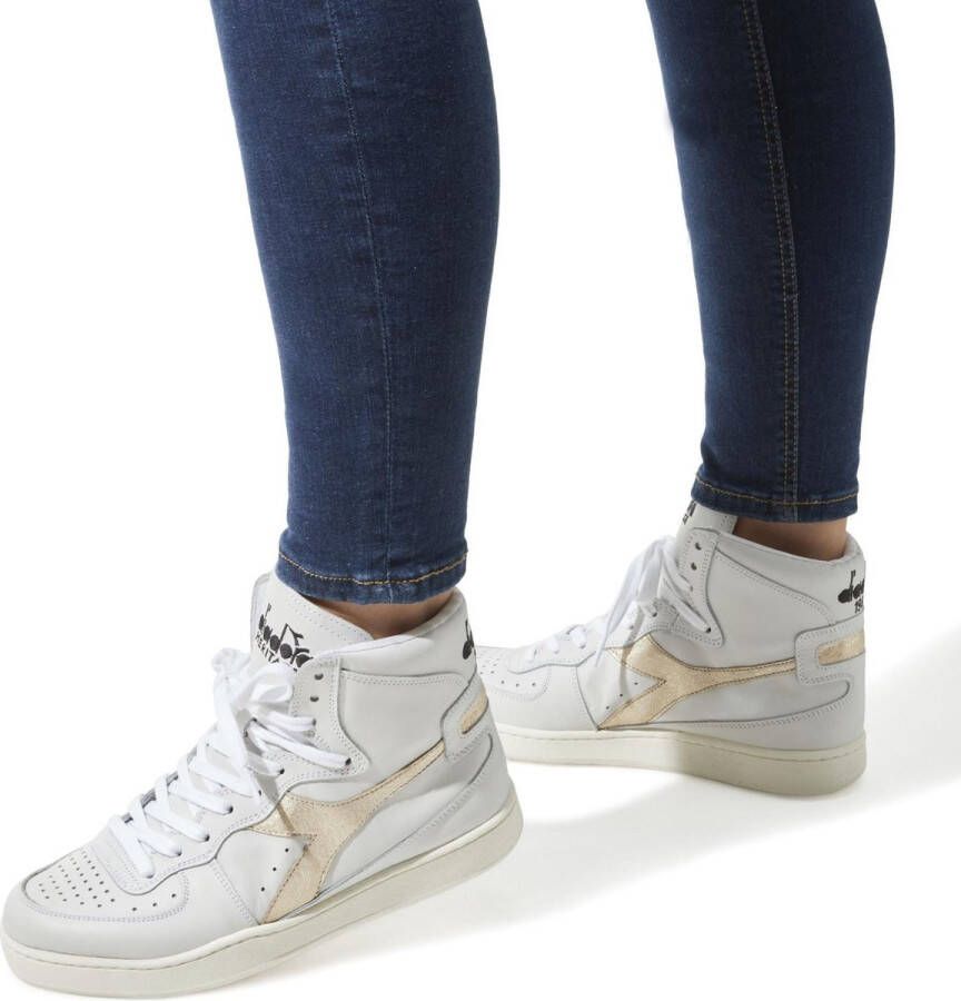 Diadora Sneakers Dames Hoge sneakers Schoenen Leer mi basket used z Goud