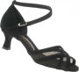 Diamant 035 077 040 Latin dames dansschoen Nubuck & Mesh Flared hak Enkelbandje met handige druksluiting Suede zool Ideaal voor beginnende danseressen Latin Salsa Tango Kizomba Bachata Zwart - Thumbnail 2