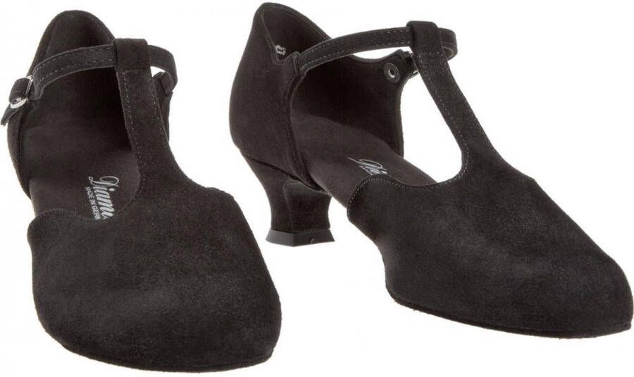 Diamant Ballroom Dansschoenen Brede Voet 053-014-001 Dames Hak Zwart Suède