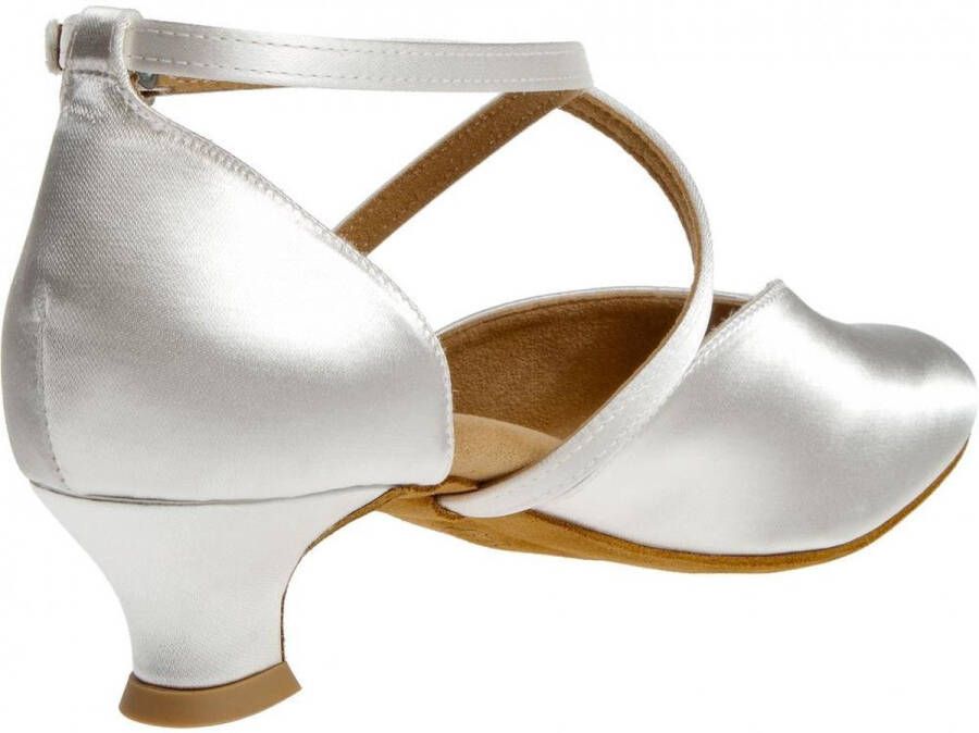 Diamant Dames Ballroom Dansschoenen 107-013-092 Wit Satijn Bruidsschoenen