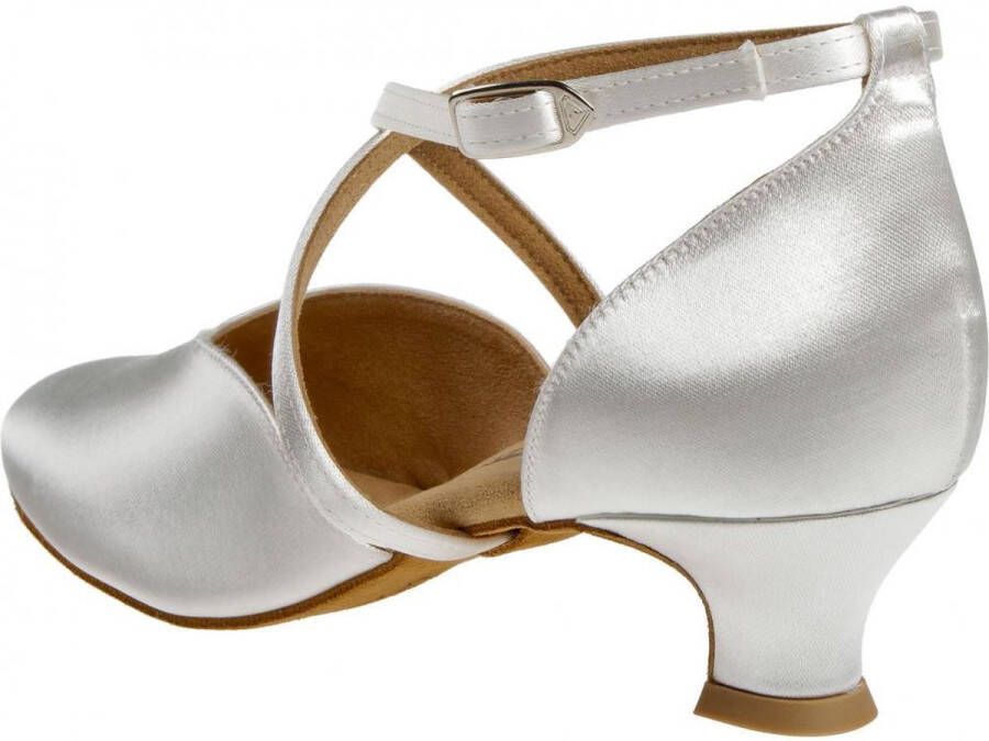 Diamant Dames Ballroom Dansschoenen 107-013-092 Wit Satijn Bruidsschoenen