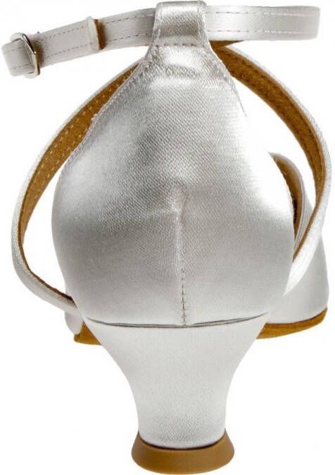 Diamant Dames Ballroom Dansschoenen 107-013-092 Wit Satijn Bruidsschoenen