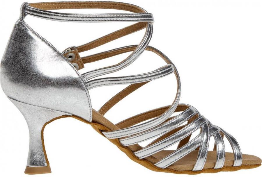 Diamant Dames Latin Dansschoenen 108-087-013 Zilver Hak