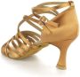 Diamant Dames Latin Dansschoenen 108-087-379 – Donker beige Satijn – 6 5 cm Hak – - Thumbnail 2