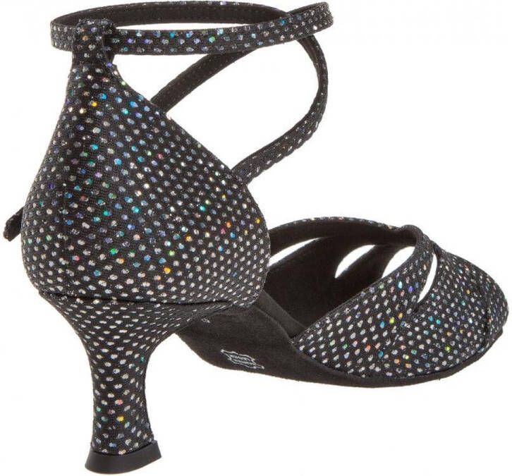 Diamant Dans schoenen Dames Salsa Latin 141-077-183 – Zwart Zilver Holografisch – 5 cm Hak – - Foto 7