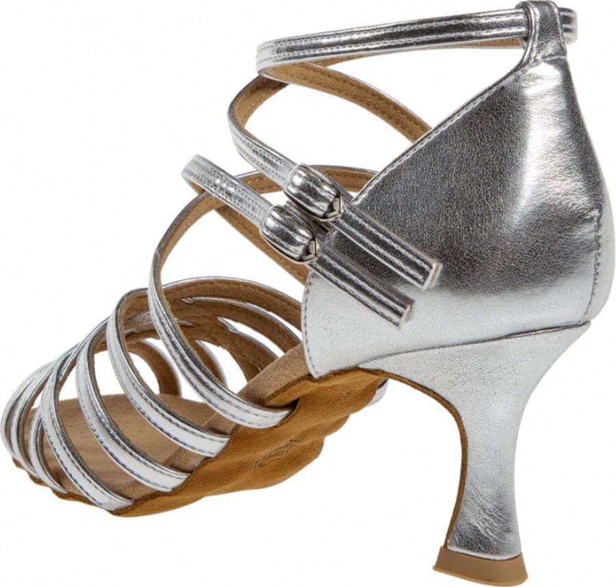 Diamant Dansschoenen Dames 108-077-013 Bruidsschoenen Latin Dansschoenen Zilver Leer Open Sandalen Dames Suede Zool - Foto 4