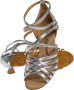 Diamant Dansschoenen Dames 108-077-013 Bruidsschoenen Latin Dansschoenen Zilver Leer Open Sandalen Dames Suede Zool - Thumbnail 8