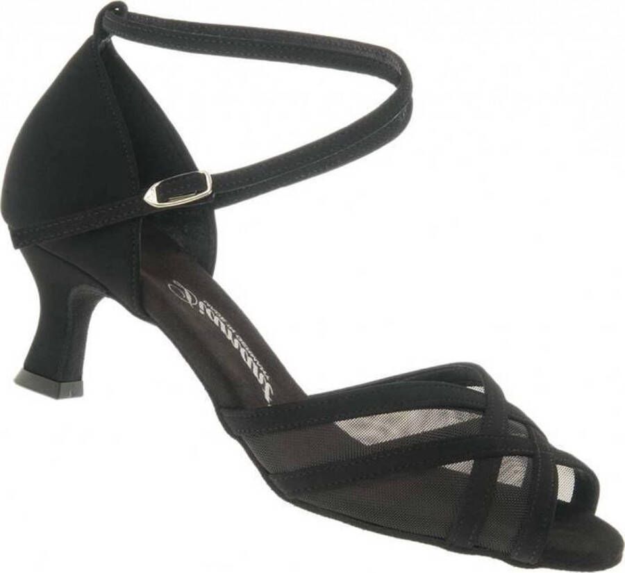 Diamant 035 077 040 Latin dames dansschoen Nubuck & Mesh Flared hak Enkelbandje met handige druksluiting Suede zool Ideaal voor beginnende danseressen Latin Salsa Tango Kizomba Bachata Zwart - Foto 2