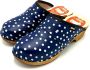 DINA dames klompen zweedse muilen blauw met witte stip - Thumbnail 2