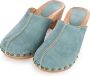 DINA Heels mint groen suede clogs dames clogs op hak - Thumbnail 7