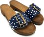 DINA houten slipper met brede gesp dames blauw met stip - Thumbnail 2