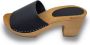 DINA Matt black heels hak nubuck leer houten zool open toe - Thumbnail 5