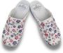 DINA Medische dames klompen PU zool PU klompen met kunststof zool ziekenhuis klompen zorgklompen CLOGS purple flowers - Thumbnail 4