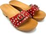 DINA muiltjes rood met witte stip leren sandalen voor dames - Thumbnail 2