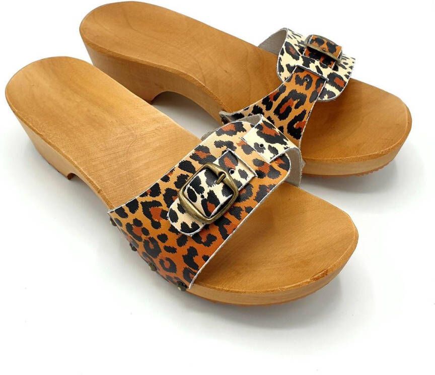 DINA sandalen panter print met leren band voor hippe dames - Foto 2